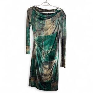 Piazza Sempione Green Abstract Midi Dress